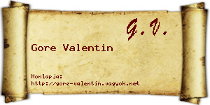 Gore Valentin névjegykártya
